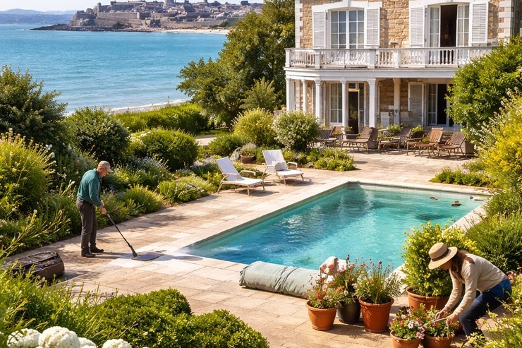 Maison de luxe avec piscine et vue sur la mer à Saint-Malo